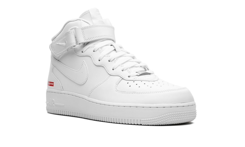 Air Force 1 Mid Supreme Mini Box Logo White FZ8784 100 | Iconic Collaboration Sneaker