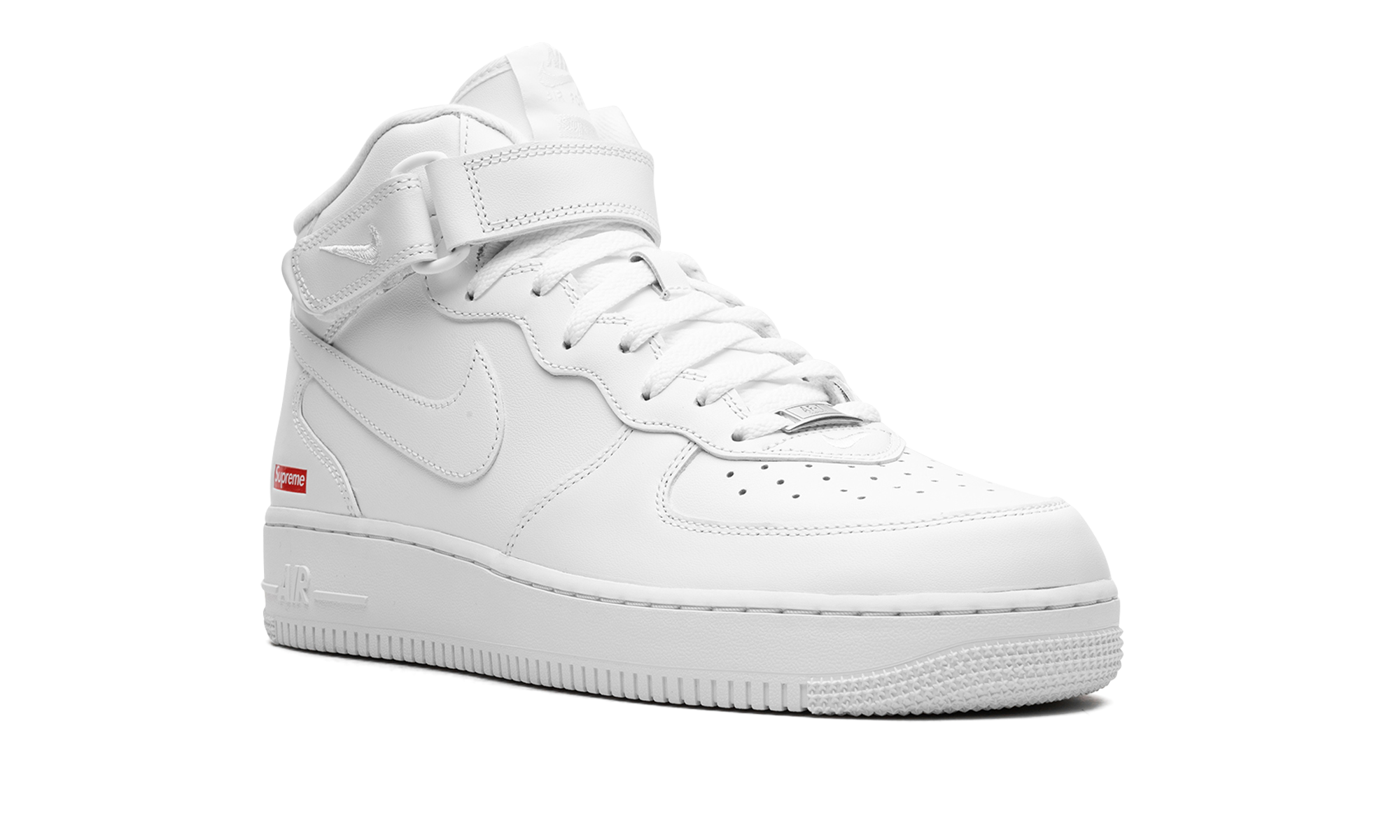 Air Force 1 Mid Supreme Mini Box Logo White FZ8784 100 | Iconic Collaboration Sneaker