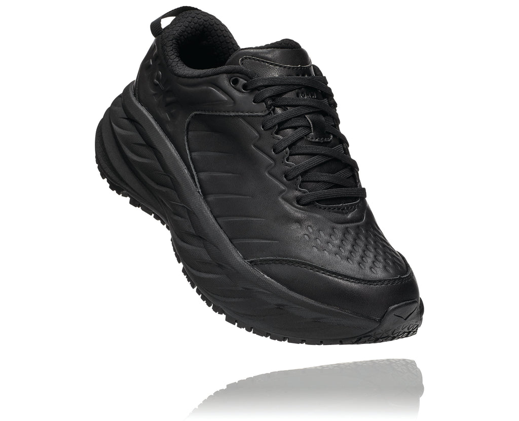 Women's Hoka Bondi SR: Slip-Resistant Work & Walking Shoes with Water-Resistant Leather