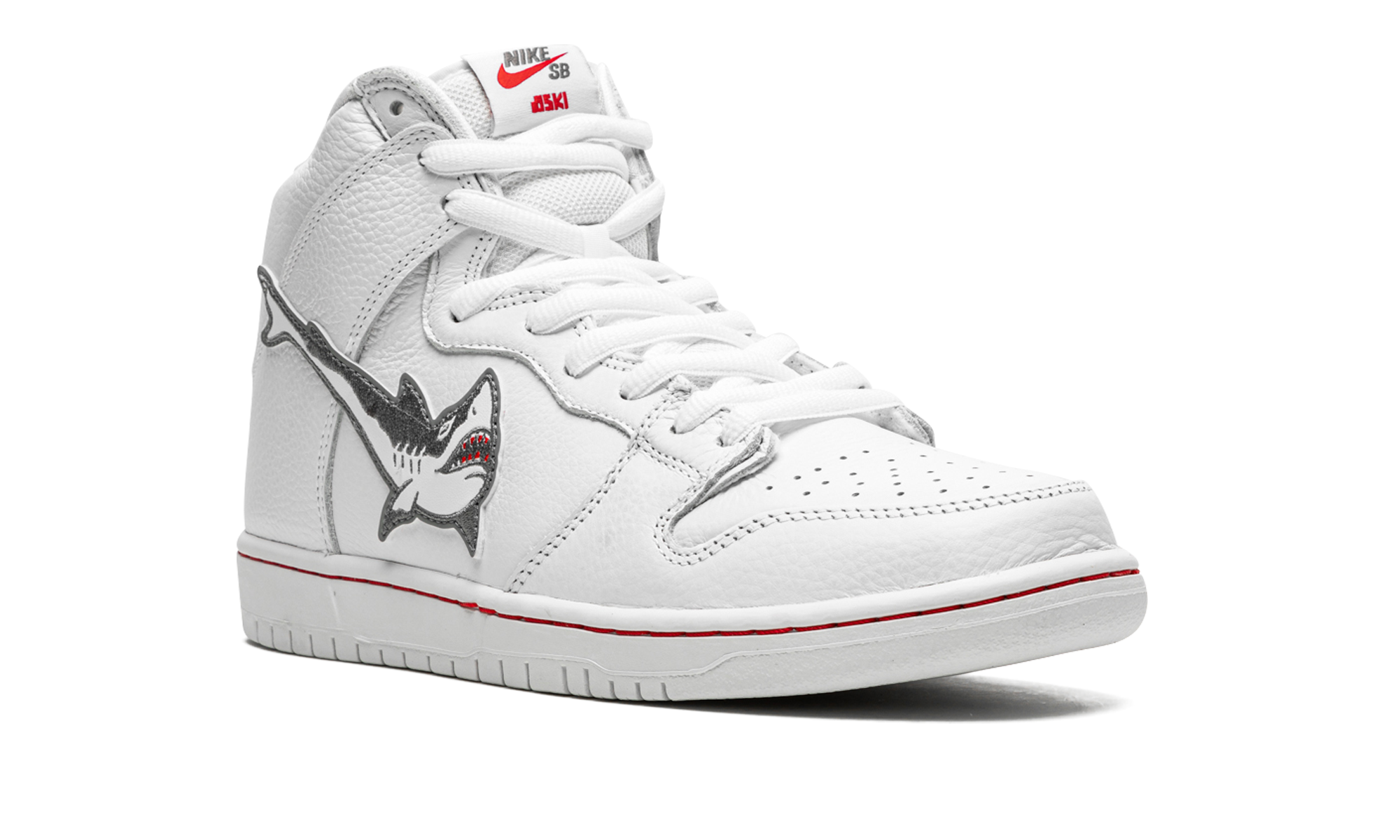 Nike SB Dunk High Pro ISO Oski Great White - Shark Embroidered Skate Shoe DC8908