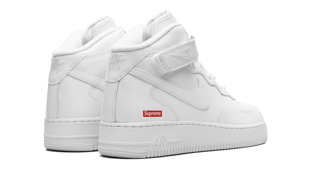 Air Force 1 Mid Supreme Mini Box Logo White FZ8784 100 | Iconic Collaboration Sneaker