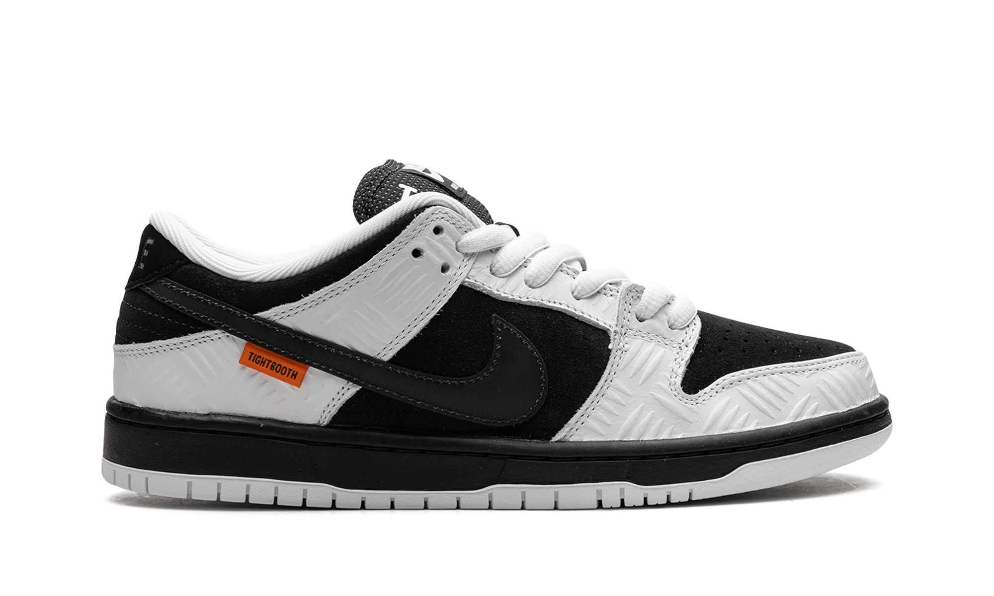 Nike SB Dunk Low TIGHTBOOTH - Black Suede & White Leather Skate Shoe