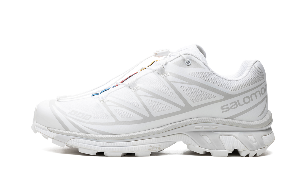 XT-6 Lunar Rock White Mesh Trail Sneakers with Quicklace™ System