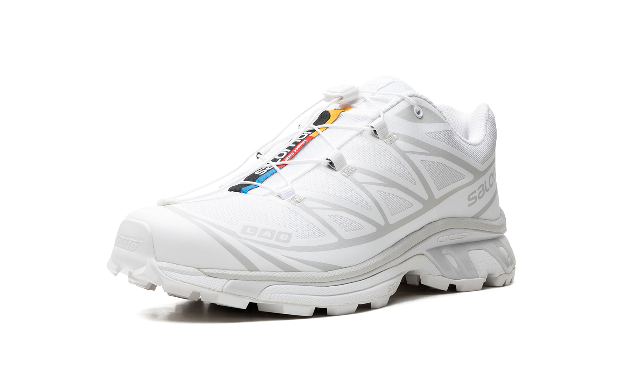 XT-6 Lunar Rock White Mesh Trail Sneakers with Quicklace™ System