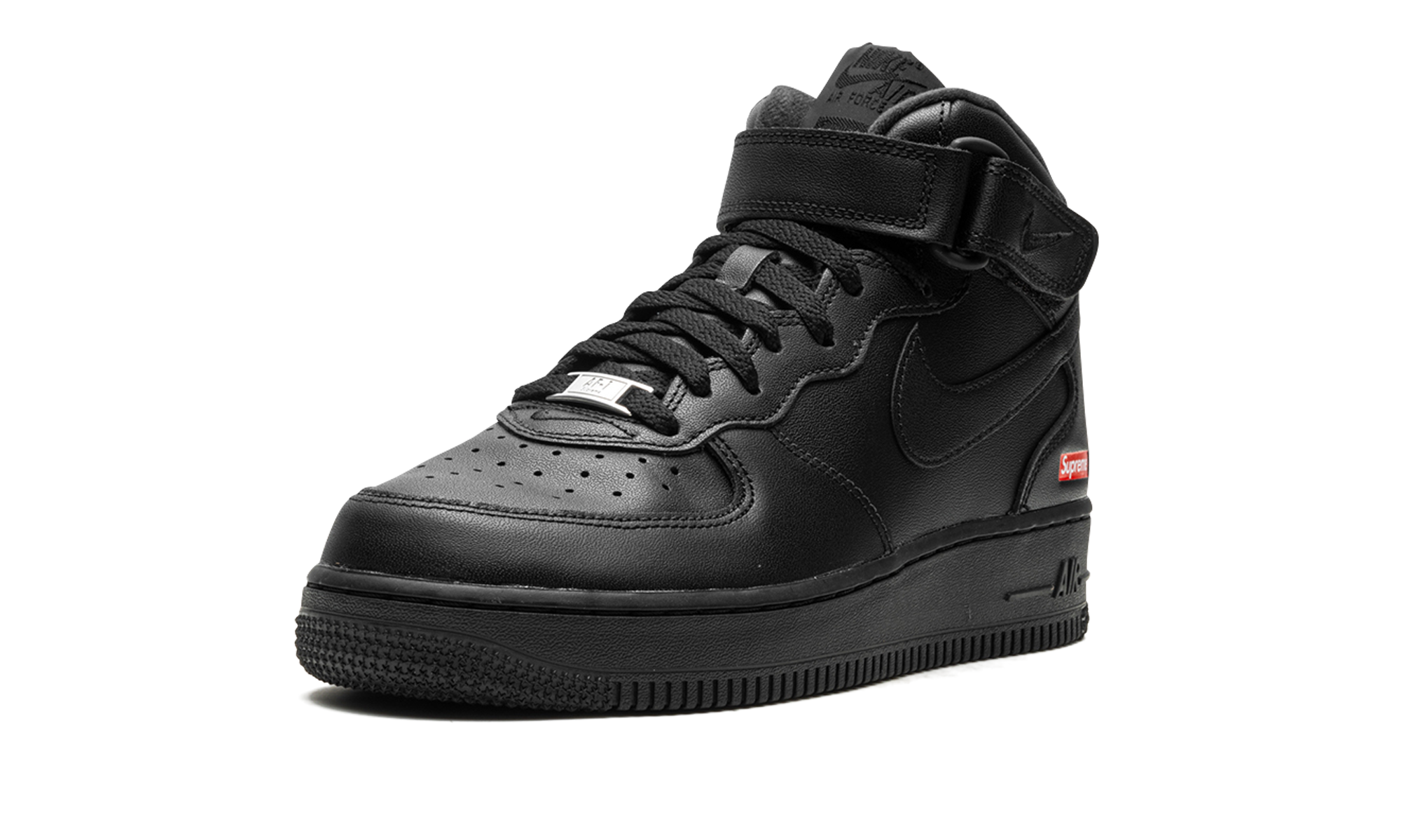 Supreme x Nike Air Force 1 Mid Triple Black FZ8784 001 - Iconic Mini Box Logo Collab