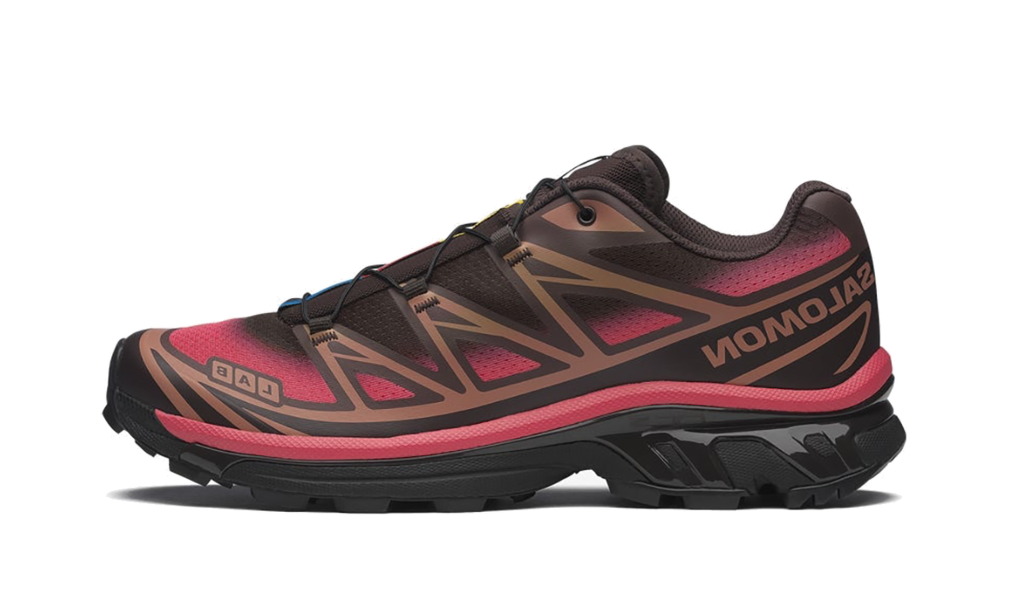 XT 6 Skyline Black Coffee Red - High-Contrast Trail Running Shoe