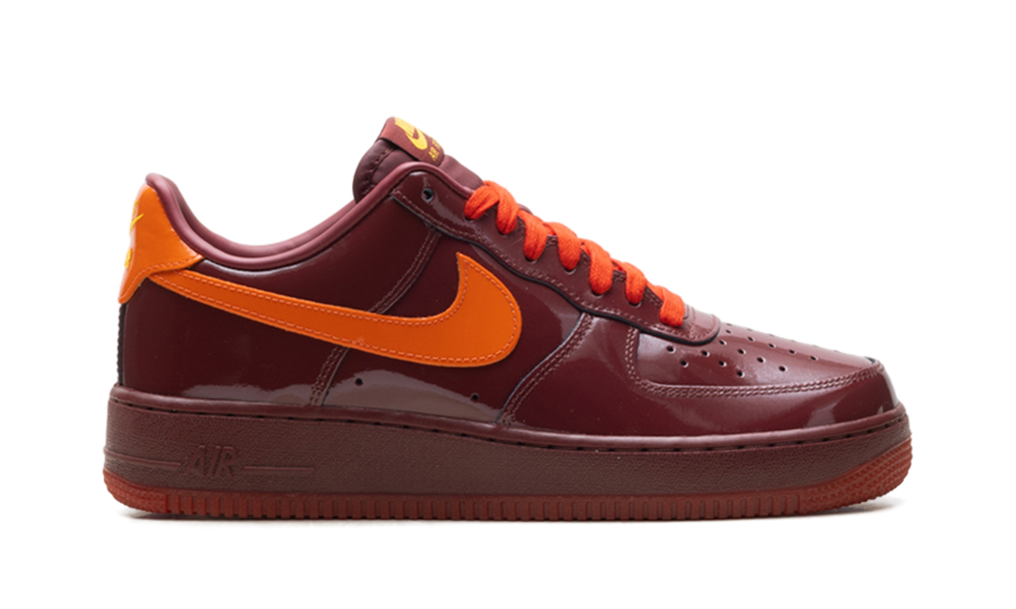 Nike Air Force 1 Low Patent Leather Dark Team Red Safety Orange IO4489 601