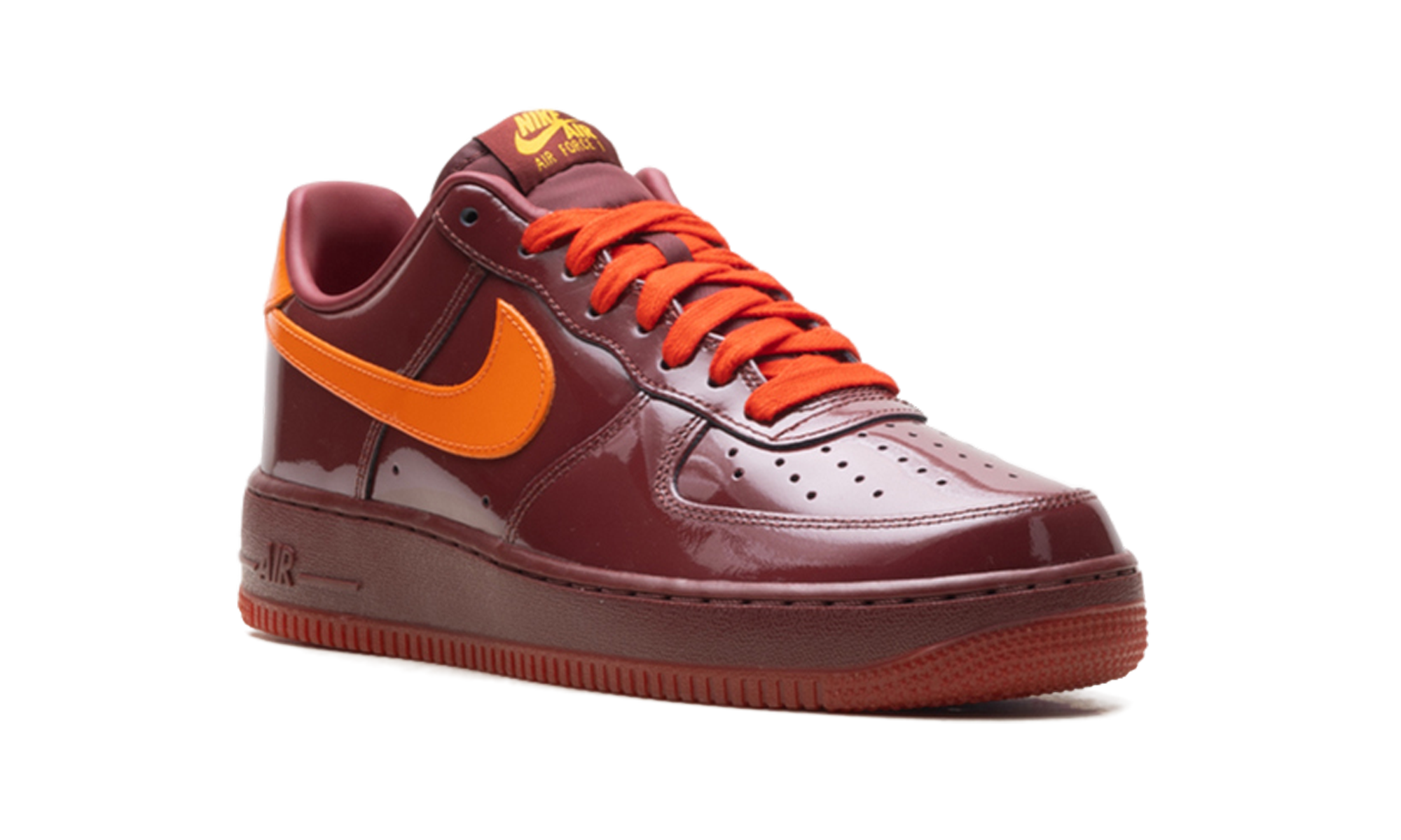 Nike Air Force 1 Low Patent Leather Dark Team Red Safety Orange IO4489 601