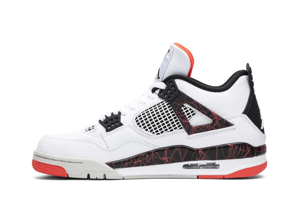 Jordan 4 Retro 'Pale Citron' - Classic White Leather Sneaker with Crimson Accents
