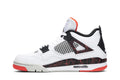 Jordan 4 Retro 'Pale Citron' - Classic White Leather Sneaker with Crimson Accents