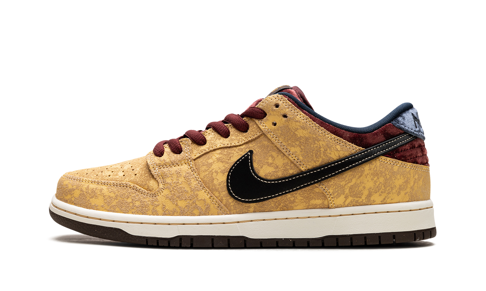 Nike SB Dunk Low "City of Cinema" - Celestial Gold Crackled Leather Paris-Inspired Skate Shoe