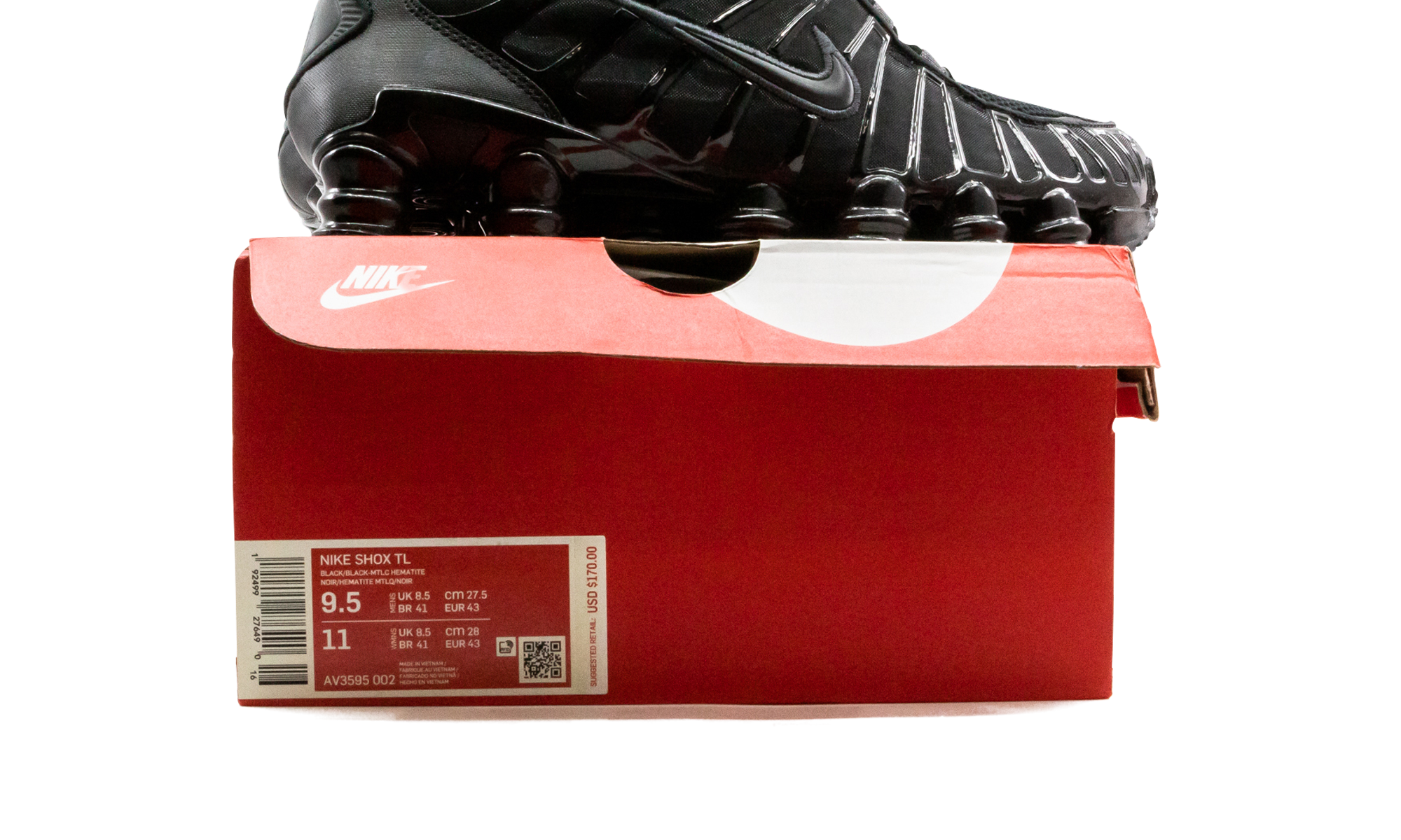 Nike Shox TL Black Metallic Hematite AV3595-002 | High-Performance Cushioning Sneaker