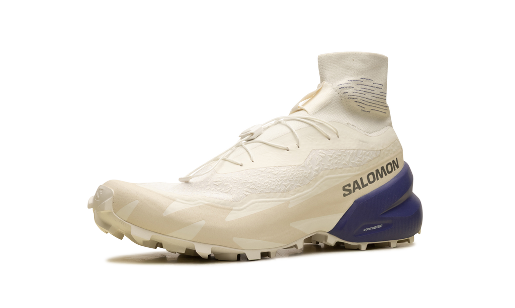 Salomon Speedcross Advanced Vanilla - Off-White Trail Sneaker with Purple Heel