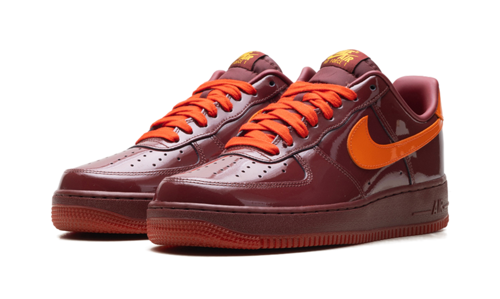 Nike Air Force 1 Low Patent Leather Dark Team Red Safety Orange IO4489 601