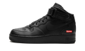 Supreme x Nike Air Force 1 Mid Triple Black FZ8784 001 - Iconic Mini Box Logo Collab