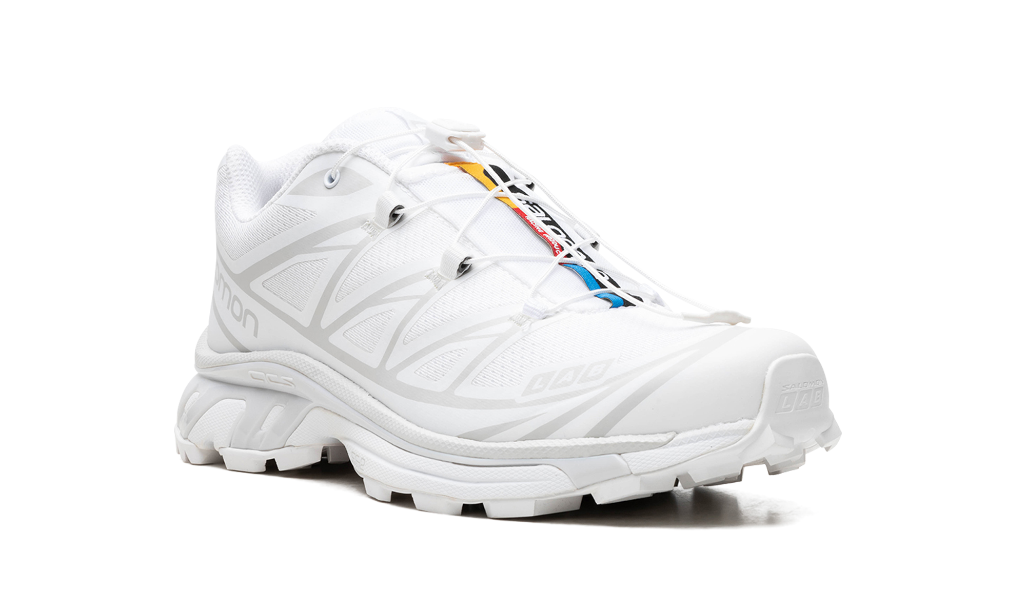 XT-6 Lunar Rock White Mesh Trail Sneakers with Quicklace™ System