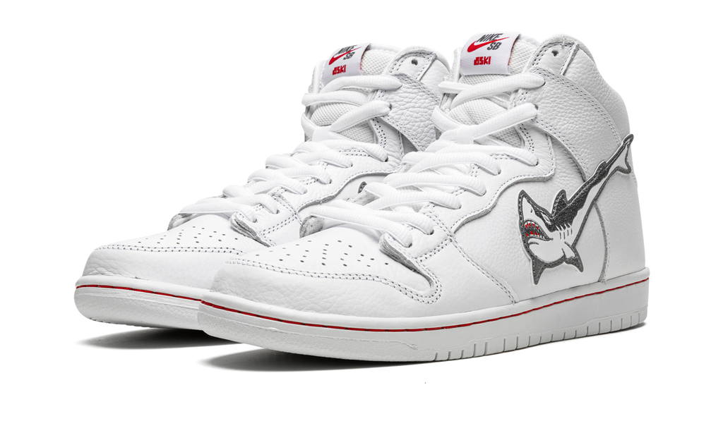 Nike SB Dunk High Pro ISO Oski Great White - Shark Embroidered Skate Shoe DC8908