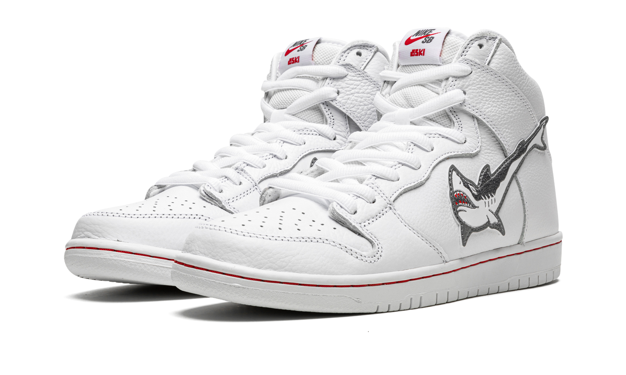 Nike SB Dunk High Pro ISO Oski Great White - Shark Embroidered Skate Shoe DC8908