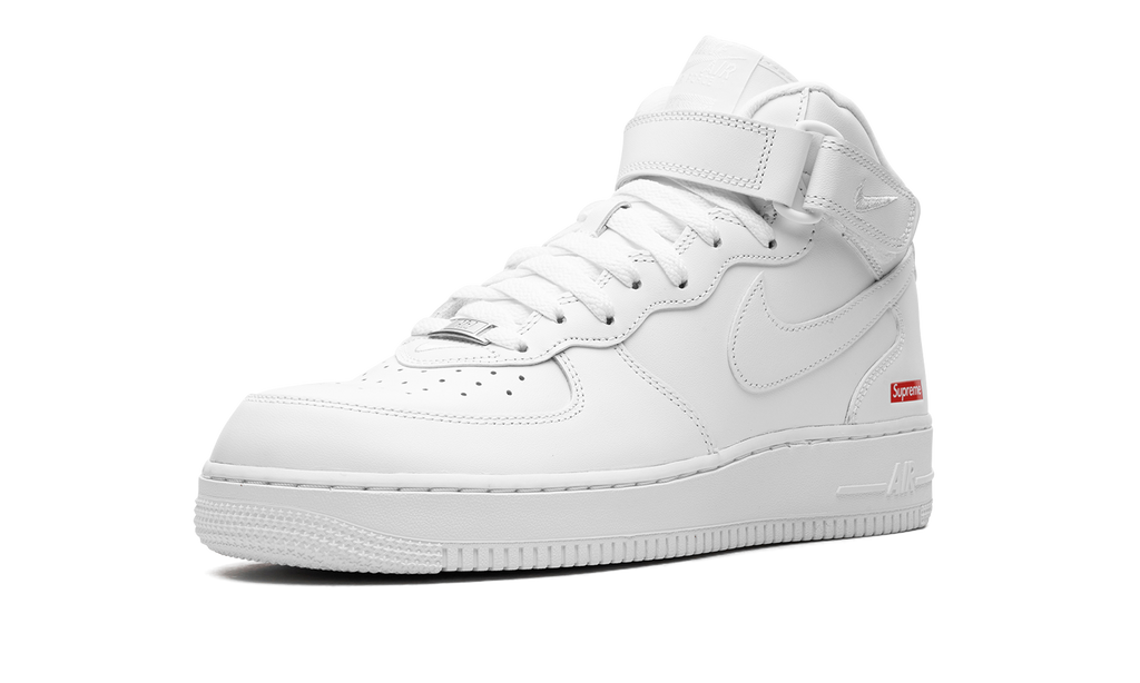 Air Force 1 Mid Supreme Mini Box Logo White FZ8784 100 | Iconic Collaboration Sneaker