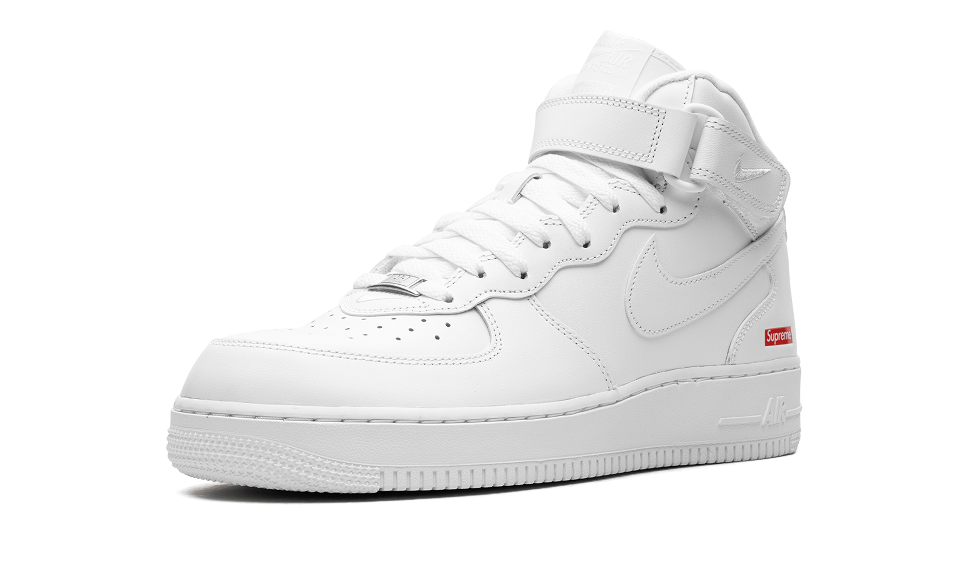 Air Force 1 Mid Supreme Mini Box Logo White FZ8784 100 | Iconic Collaboration Sneaker