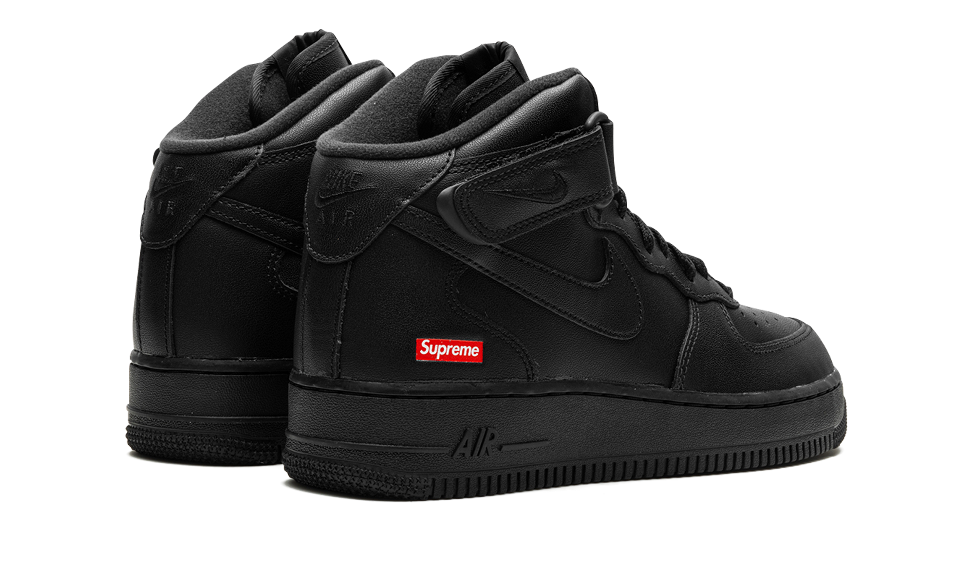 Supreme x Nike Air Force 1 Mid Triple Black FZ8784 001 - Iconic Mini Box Logo Collab