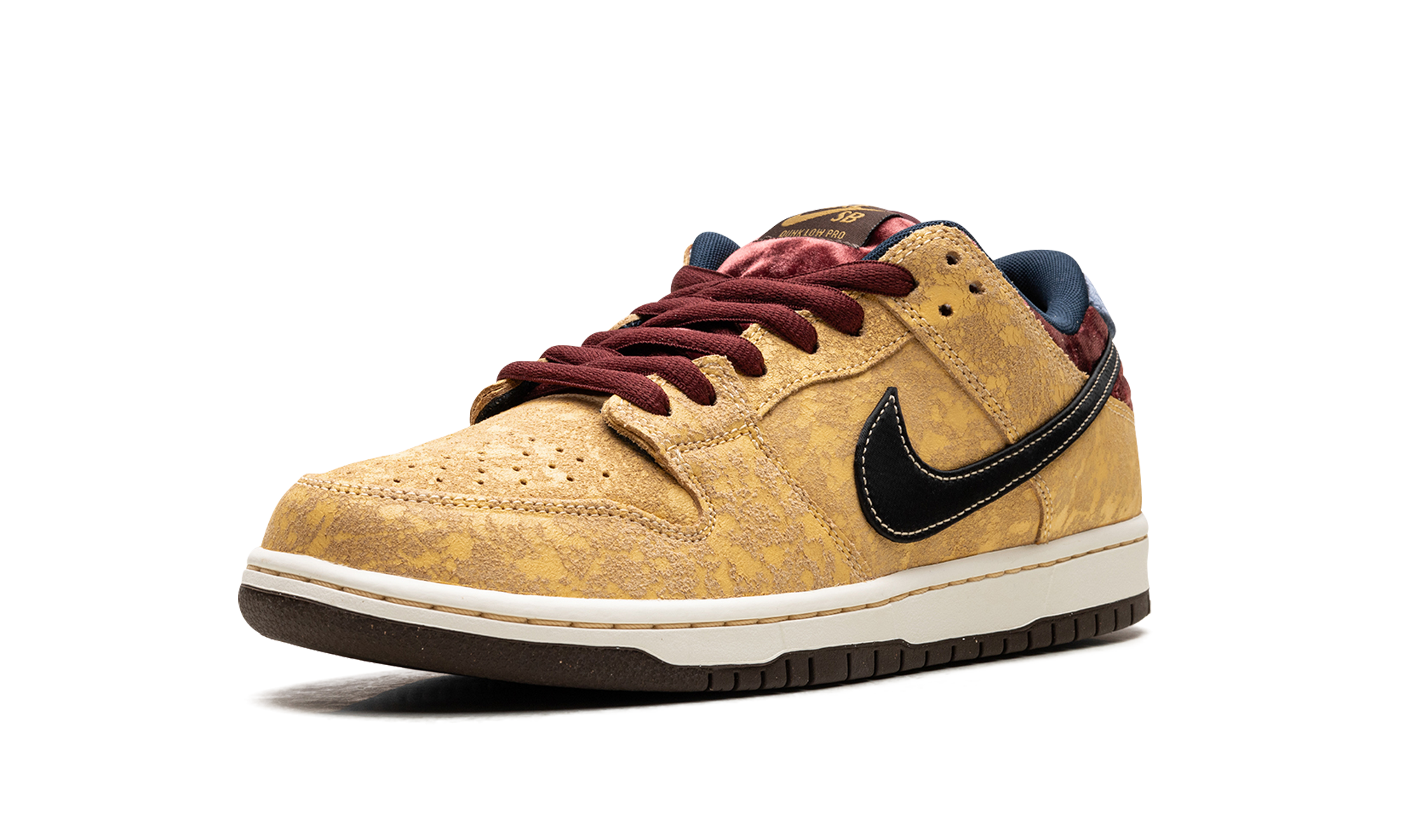 Nike SB Dunk Low "City of Cinema" - Celestial Gold Crackled Leather Paris-Inspired Skate Shoe