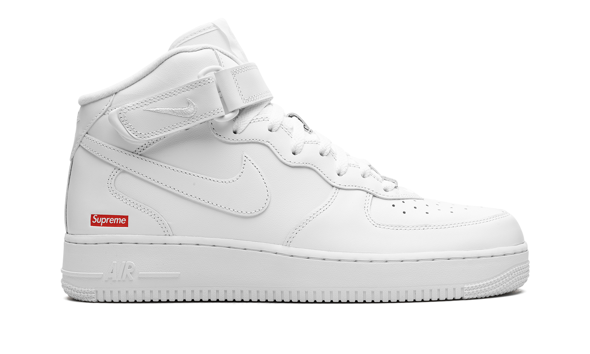 Air Force 1 Mid Supreme Mini Box Logo White FZ8784 100 | Iconic Collaboration Sneaker