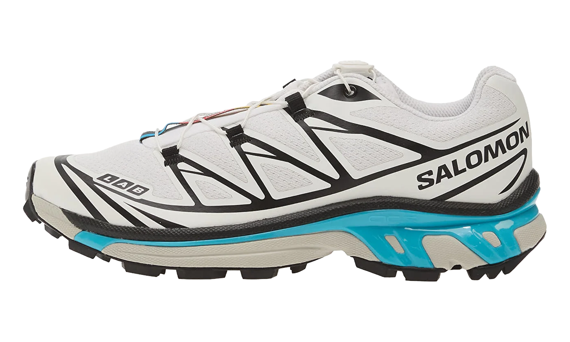 Salomon XT-6 Black White Blue Curaçao - Trail Running Shoes