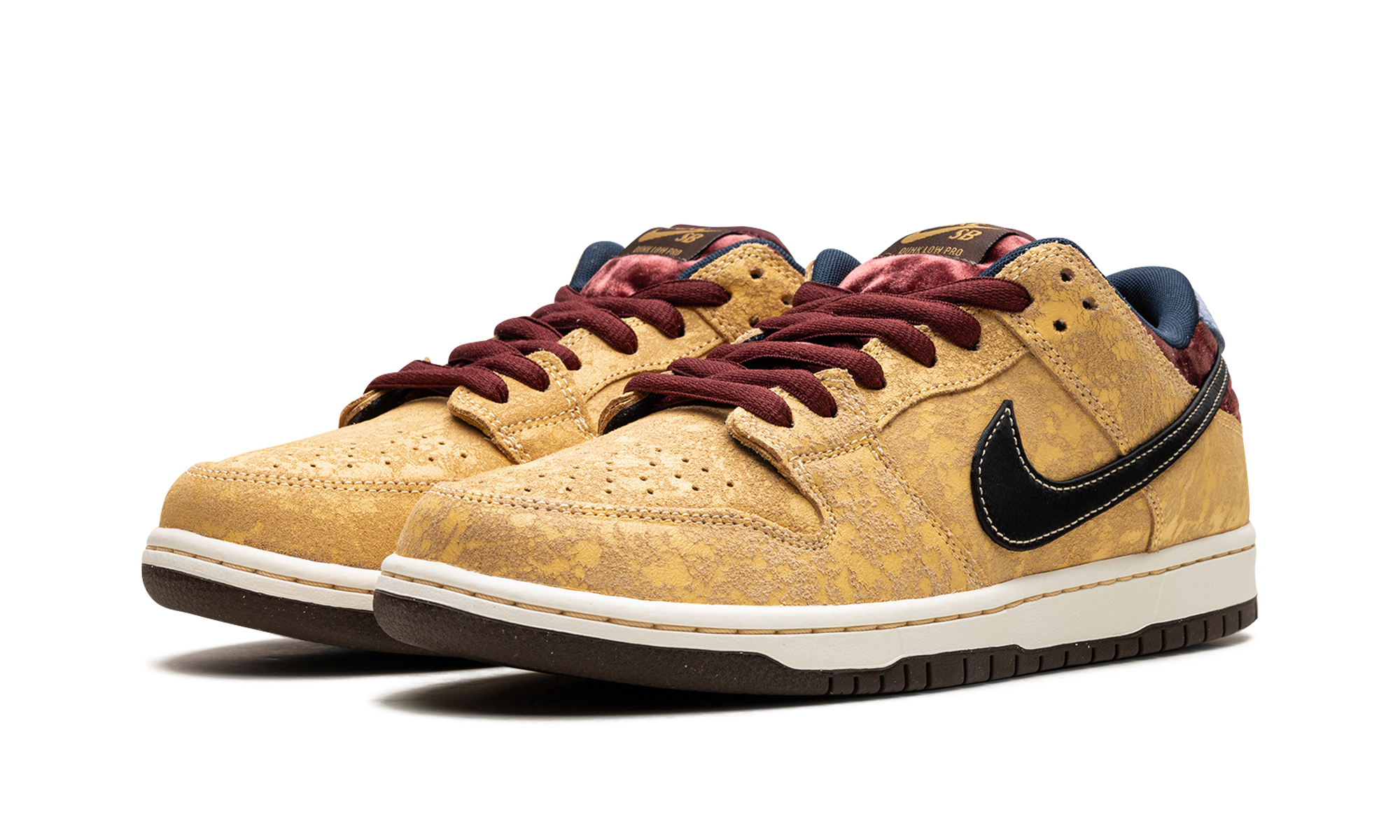Nike SB Dunk Low "City of Cinema" - Celestial Gold Crackled Leather Paris-Inspired Skate Shoe