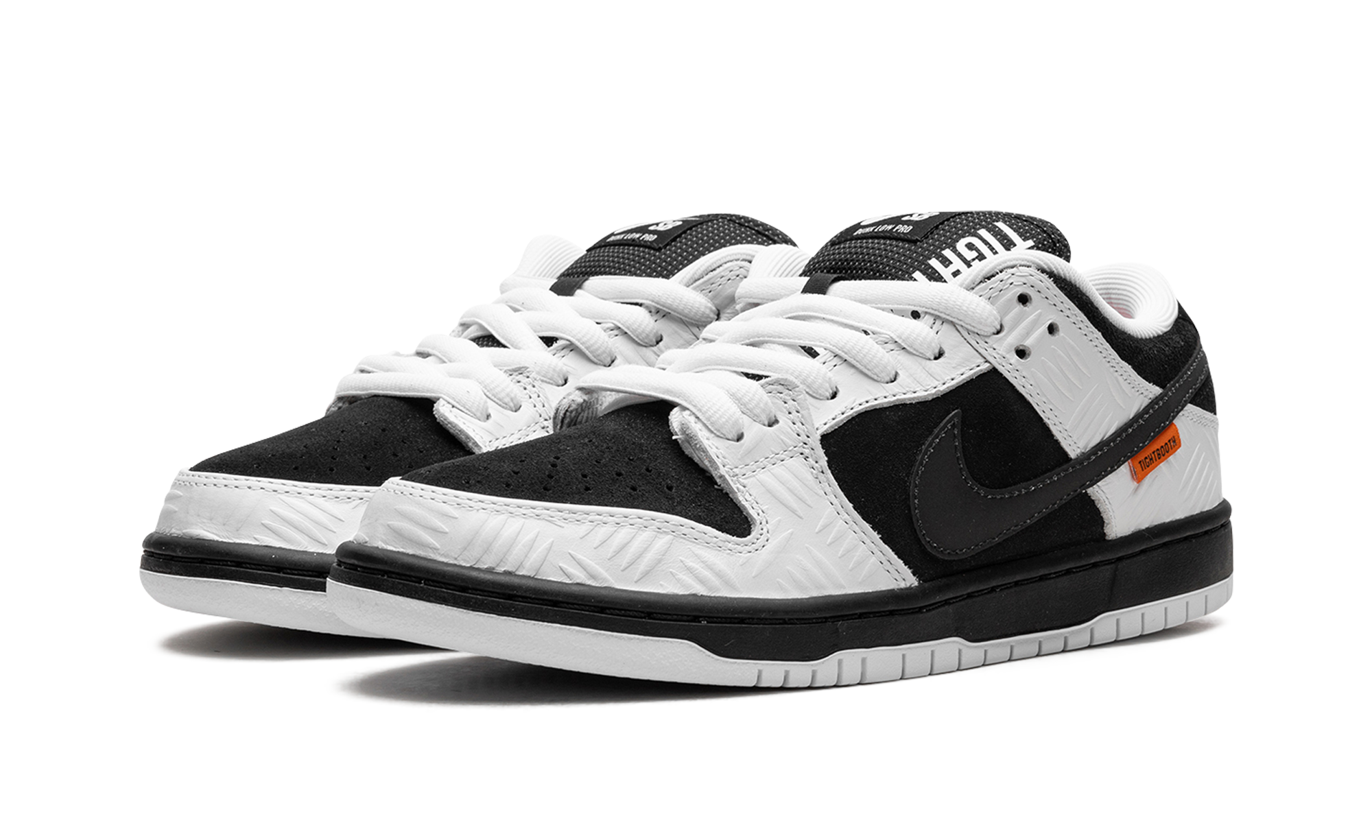 Nike SB Dunk Low TIGHTBOOTH - Black Suede & White Leather Skate Shoe