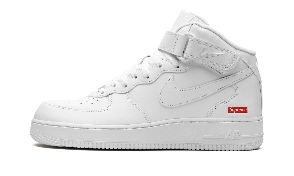 Air Force 1 Mid Supreme Mini Box Logo White FZ8784 100 | Iconic Collaboration Sneaker
