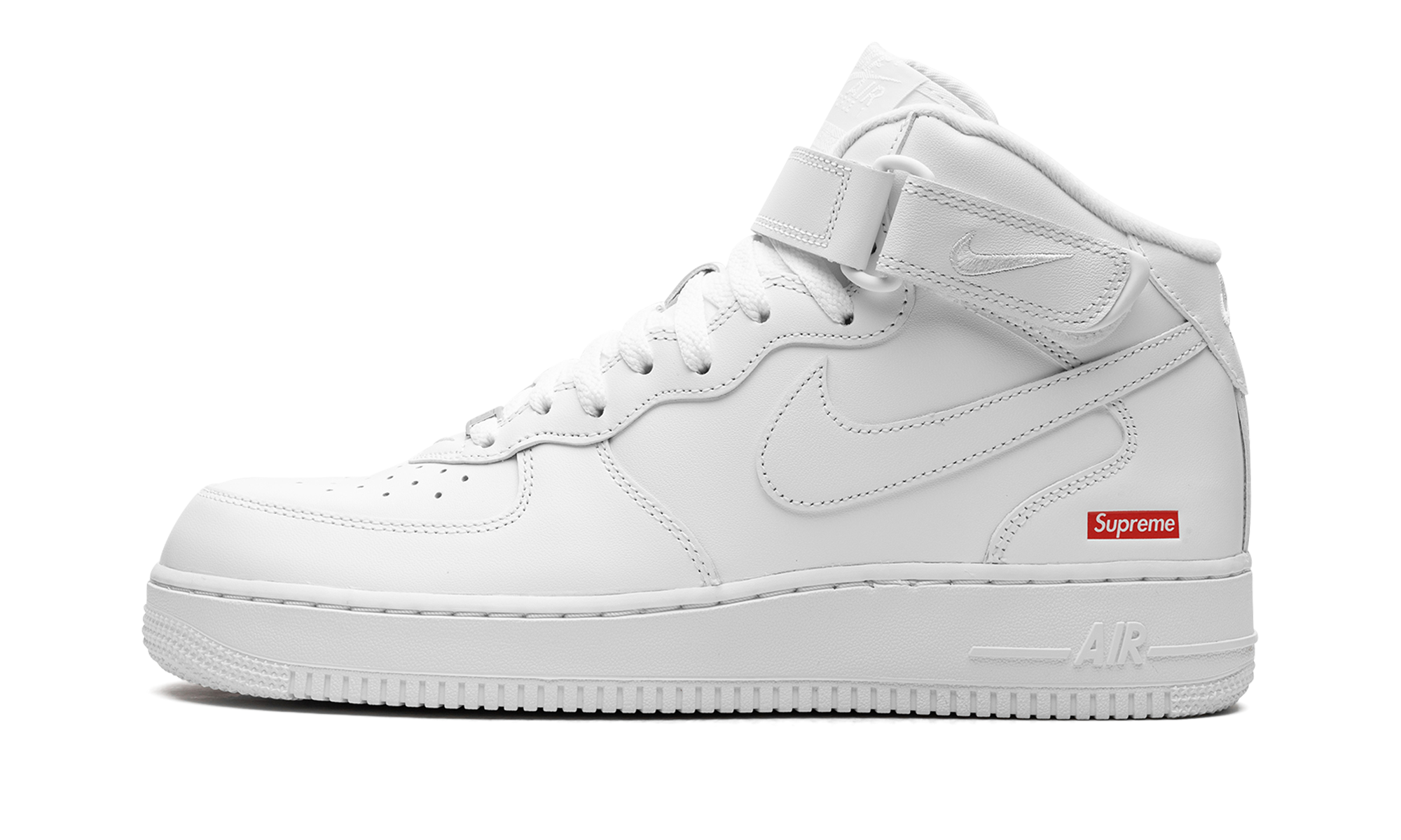 Air Force 1 Mid Supreme Mini Box Logo White FZ8784 100 | Iconic Collaboration Sneaker