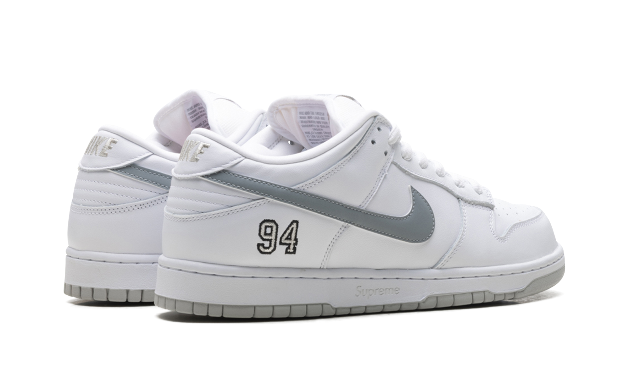 Supreme x Nike SB Dunk Low White HQ8487 100 | 2025 Collaboration
