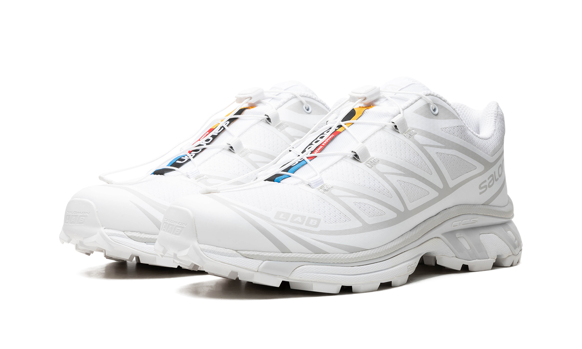 XT-6 Lunar Rock White Mesh Trail Sneakers with Quicklace™ System