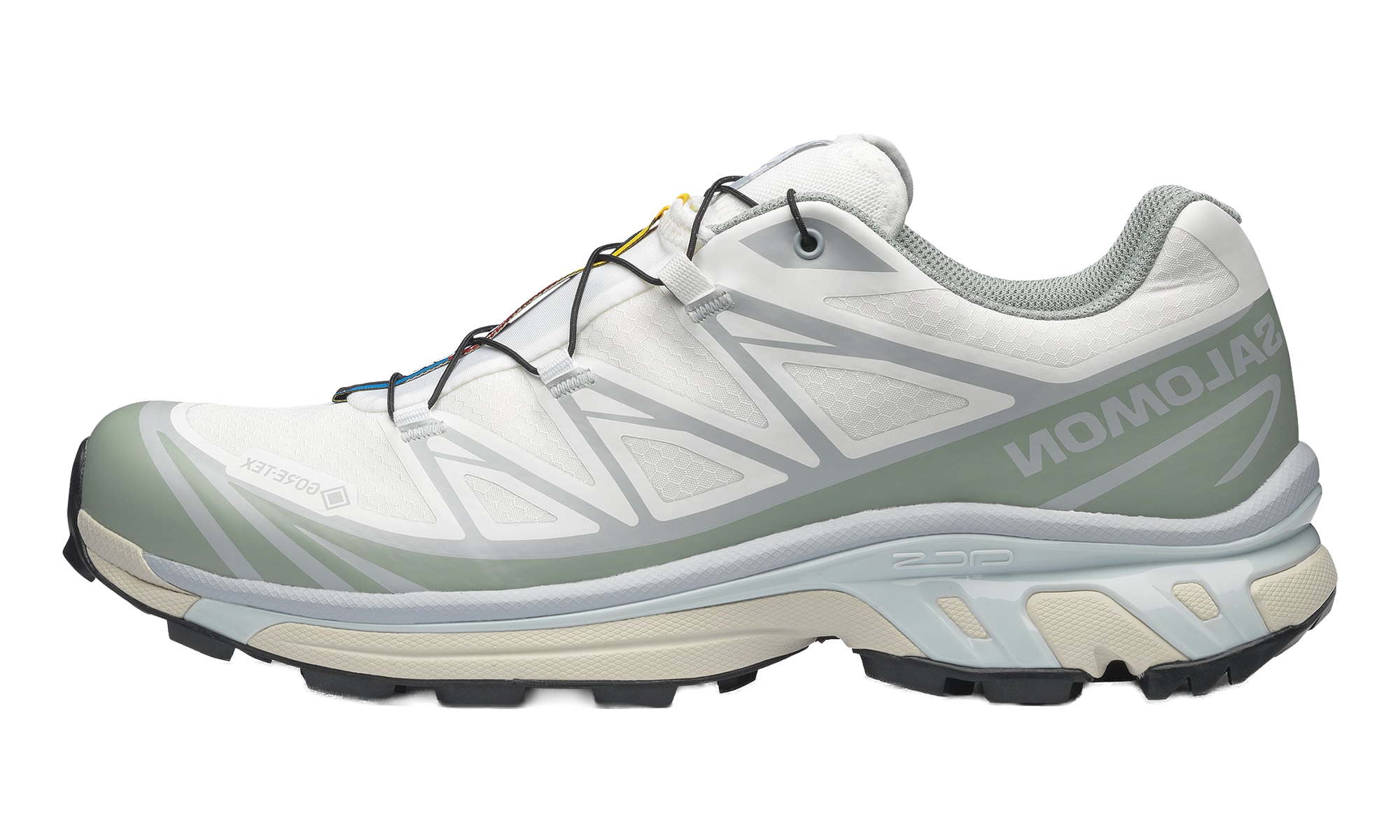 SALOMON XT-6 Gore-Tex White Green Milieu Trail Hiking Sneaker