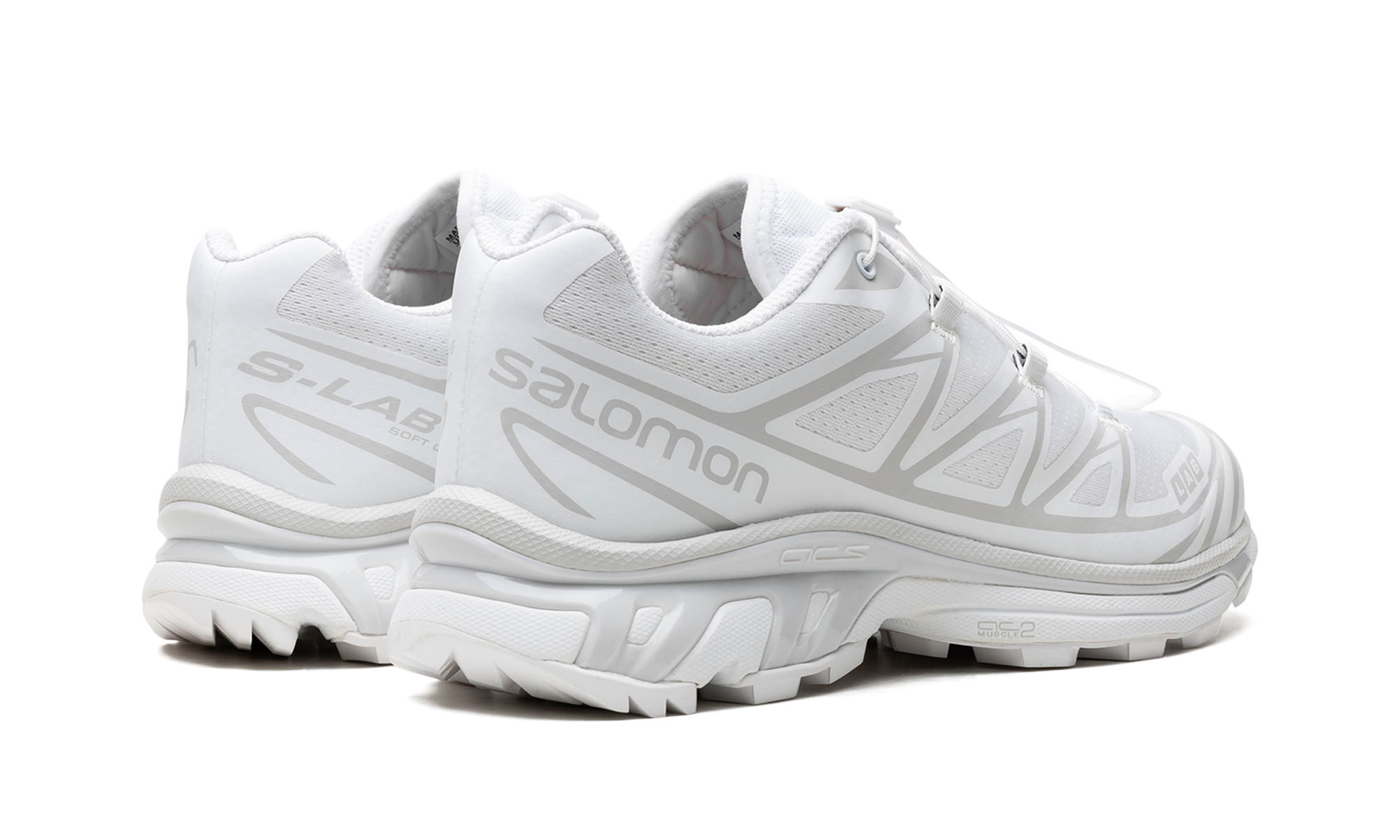 XT-6 Lunar Rock White Mesh Trail Sneakers with Quicklace™ System