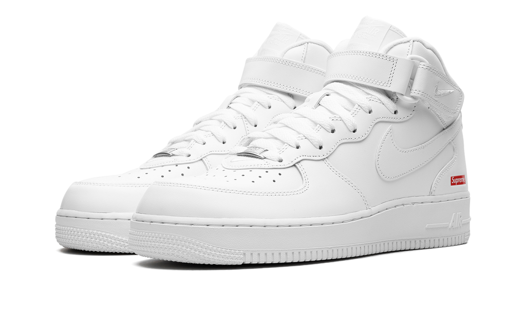 Air Force 1 Mid Supreme Mini Box Logo White FZ8784 100 | Iconic Collaboration Sneaker