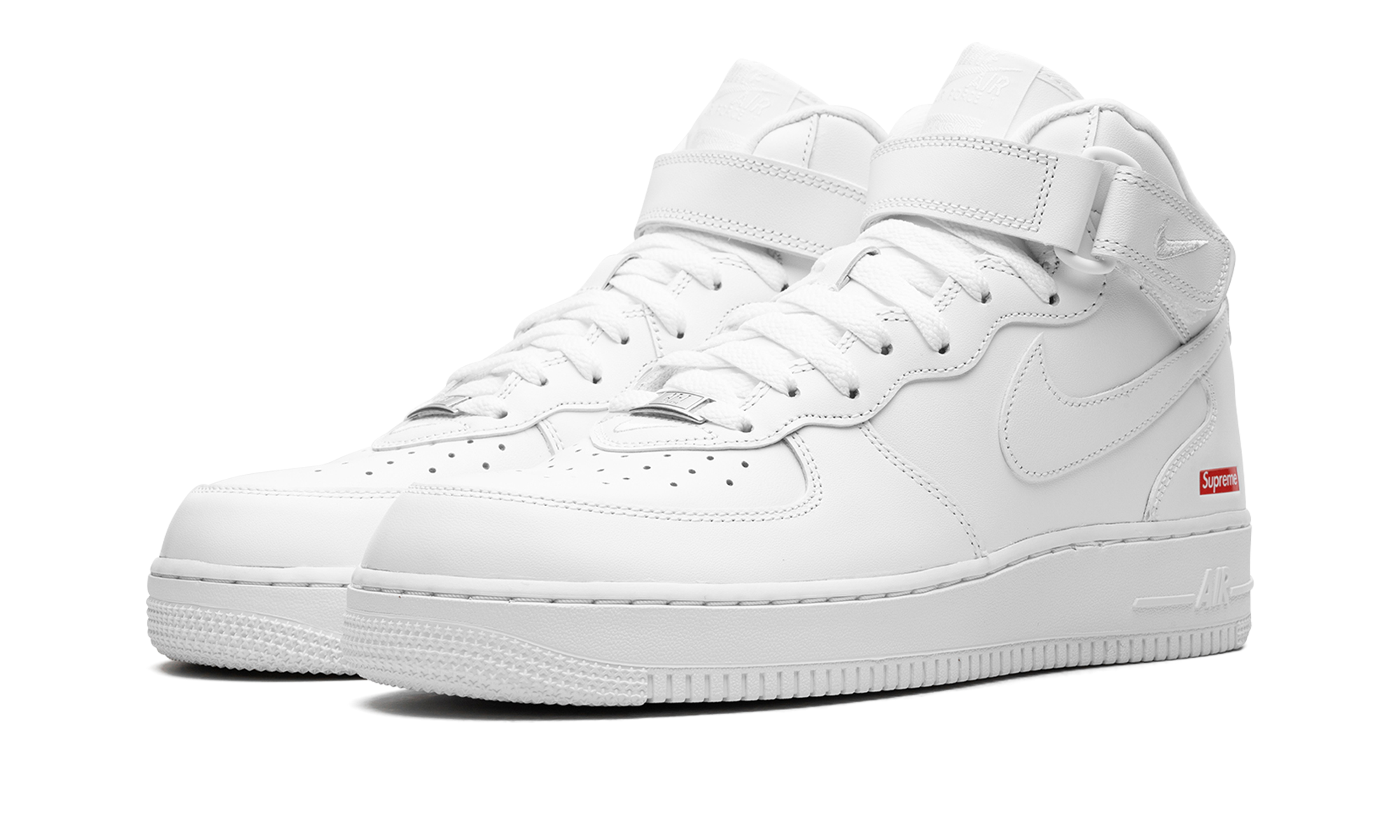 Air Force 1 Mid Supreme Mini Box Logo White FZ8784 100 | Iconic Collaboration Sneaker