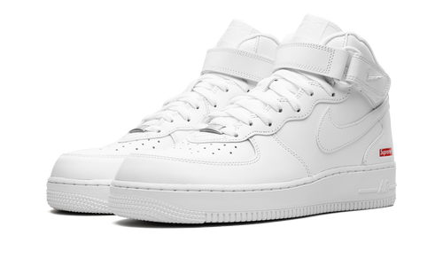 Air Force 1 Mid Supreme Mini Box Logo White FZ8784 100 | Iconic Collaboration Sneaker
