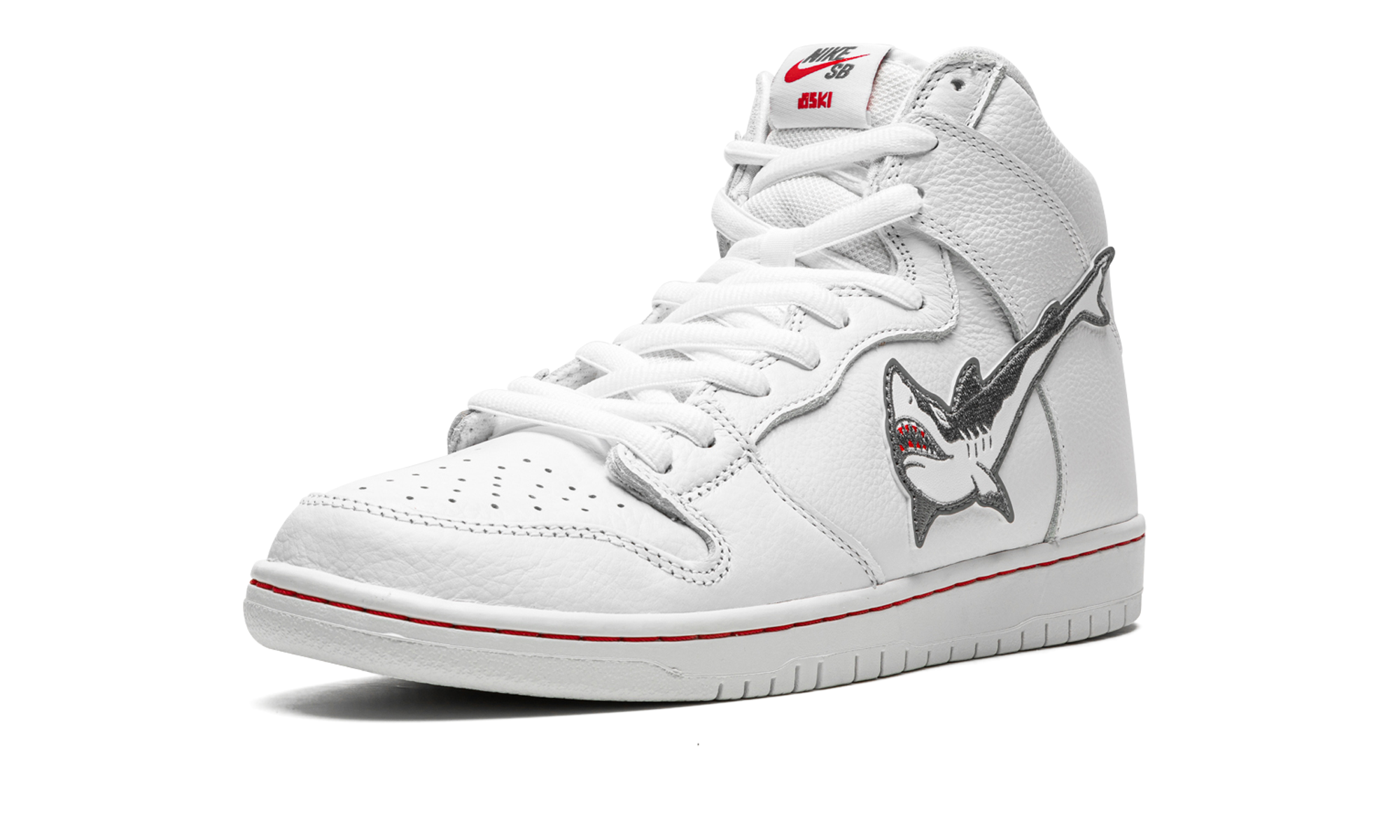 Nike SB Dunk High Pro ISO Oski Great White - Shark Embroidered Skate Shoe DC8908