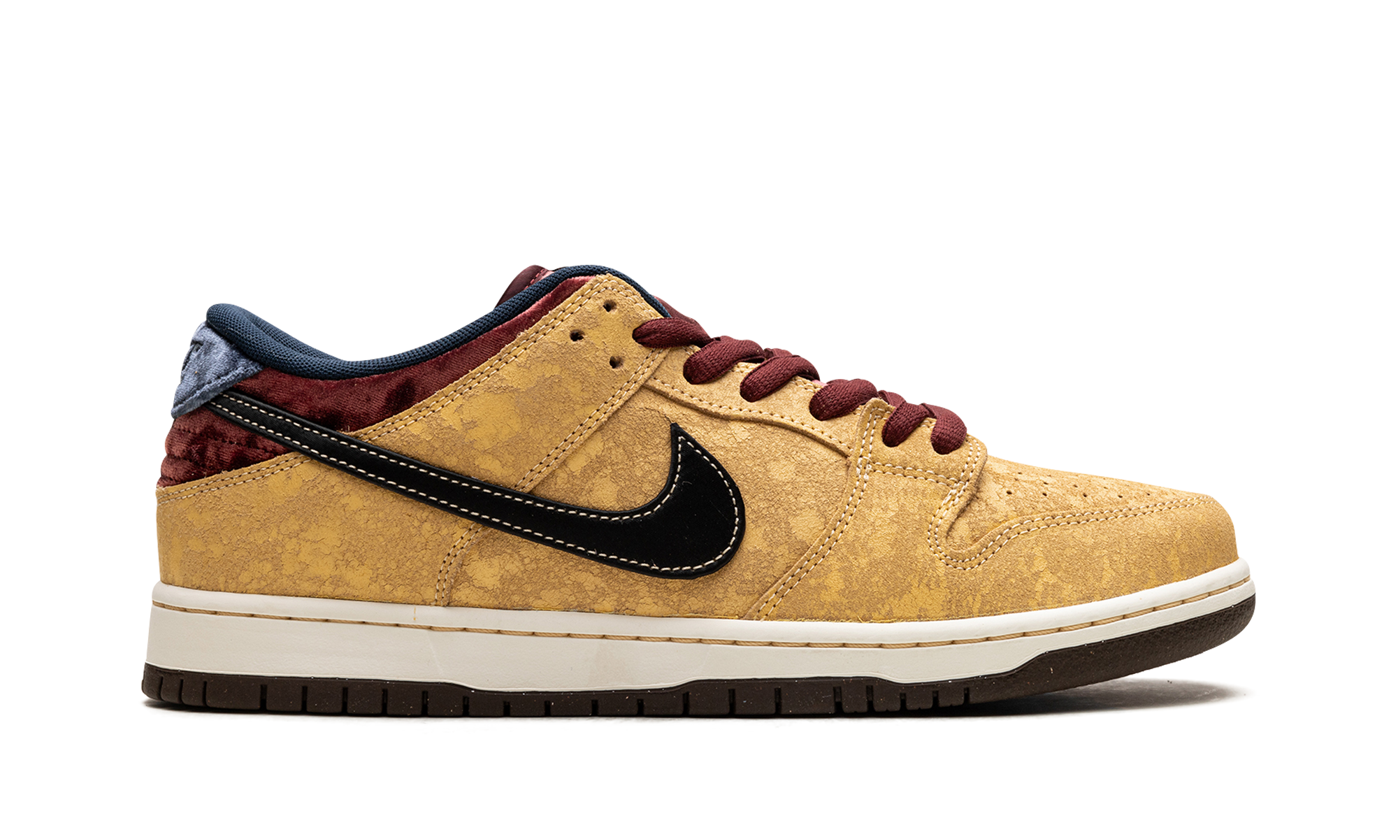 Nike SB Dunk Low "City of Cinema" - Celestial Gold Crackled Leather Paris-Inspired Skate Shoe